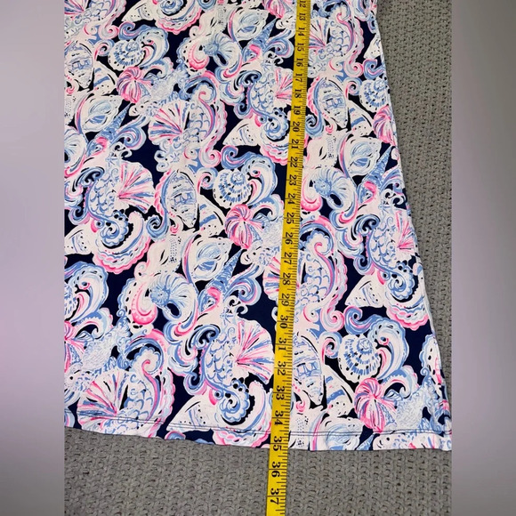 Lilly Pulitzer Dani Mini Swing Dress Medium Blue Pink high tide its for shore - Picture 5 of 7